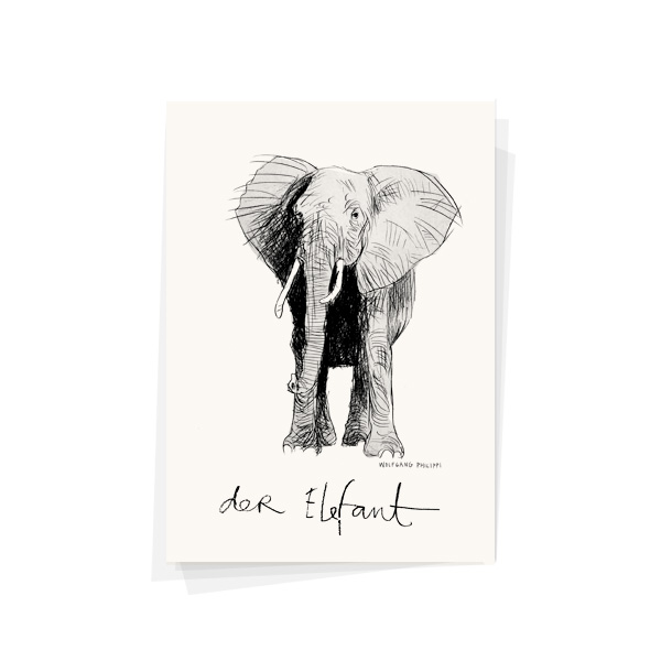 Elefant Karte Wolfgang Philippi