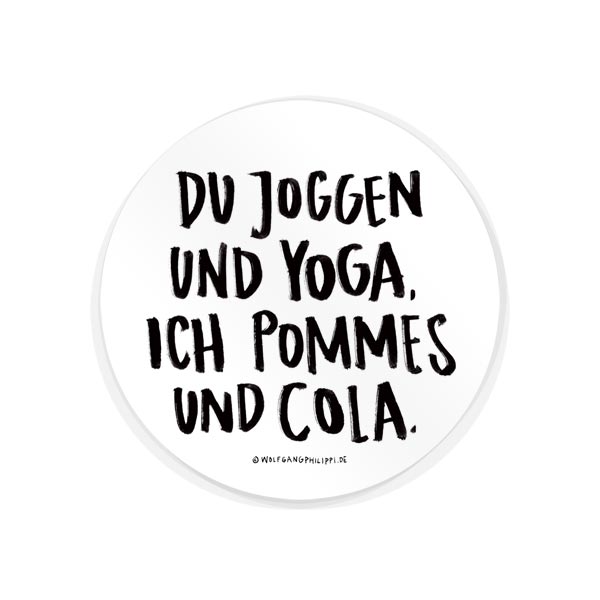 Pommes Yoga Aufkleber Wolfgang Philippi