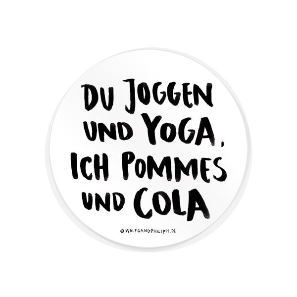 Pommes Yoga Aufkleber Wolfgang Philippi